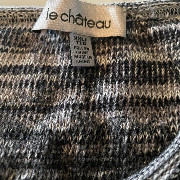 Le Chateau Gray stripe blend Tunic sweater Womens XXL - Picture 8 of 11